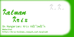 kalman krix business card